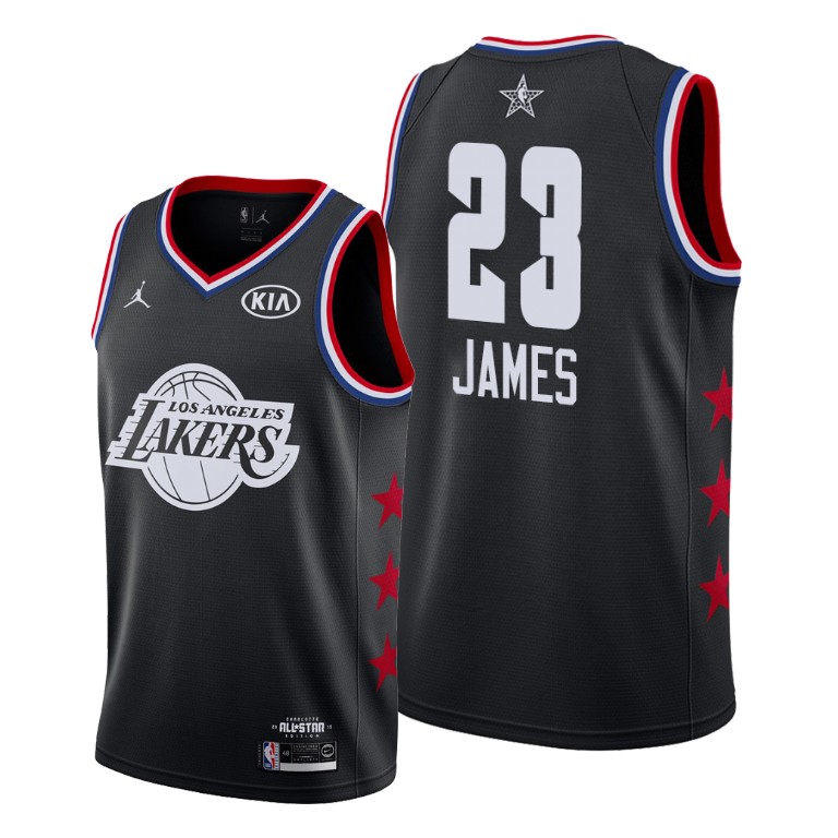 Men's Los Angeles Lakers LeBron James #23 NBA 2019 Game Finished All-Star Black Basketball Jersey WZA2483TM